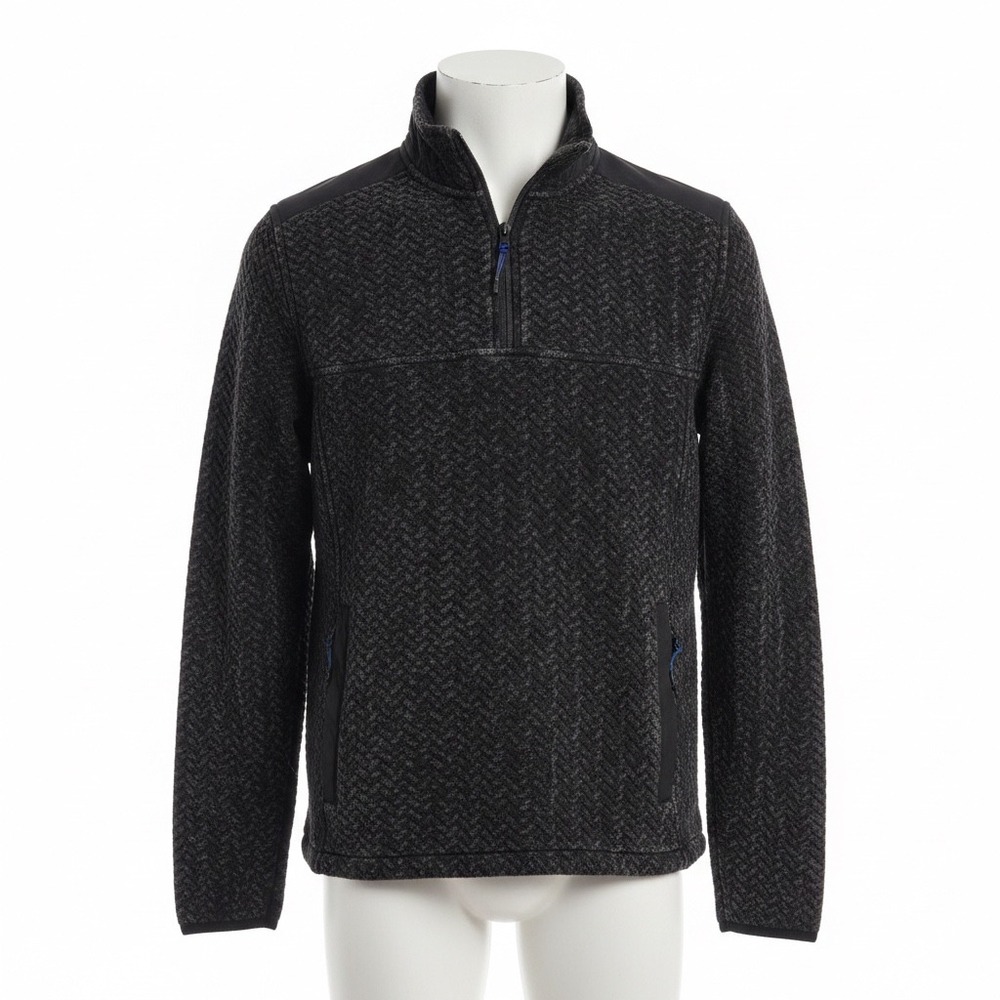 Chubbies The Back to Basic Quilted Quarter-Zip Mens Small Charcoal Grey Pullover